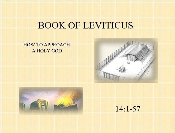 Leviticus 14:1-57  — Unclean Due to Blemishes on the Skin or on Houses — Restoration